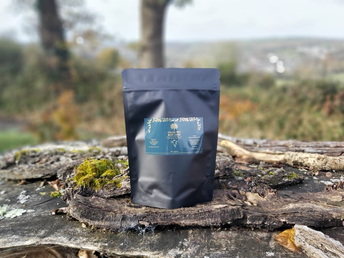 100 Capsules Grass Fed Beef Liver Pouch Natures Multivitamin - Junipers